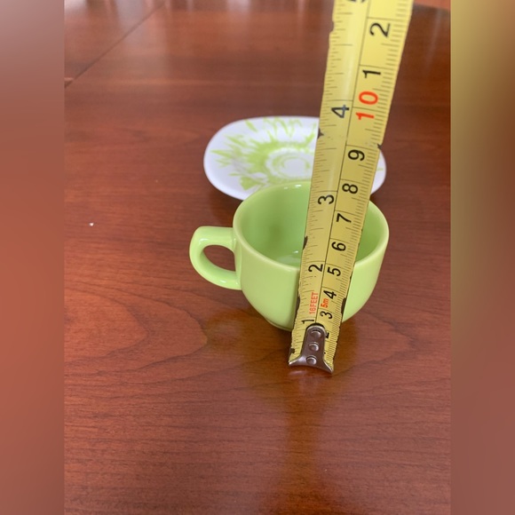 Set of 6 Espresso Turkish Coffee Cups & Saucers Light Green Color 12 Pc Set box - Picture 7 of 14